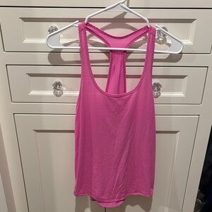 Lululemon Athletica Vibrant Pink Tank Top with silver stripe